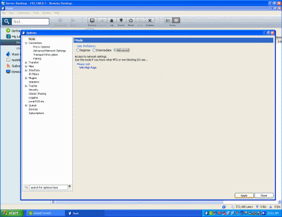 Screenshot of Vuze configuration enabling Advanced mode