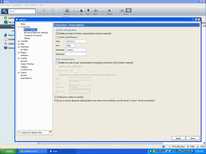 Screenshot of Vuze configuration