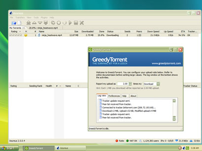 GreedyTorrent working with Azureus